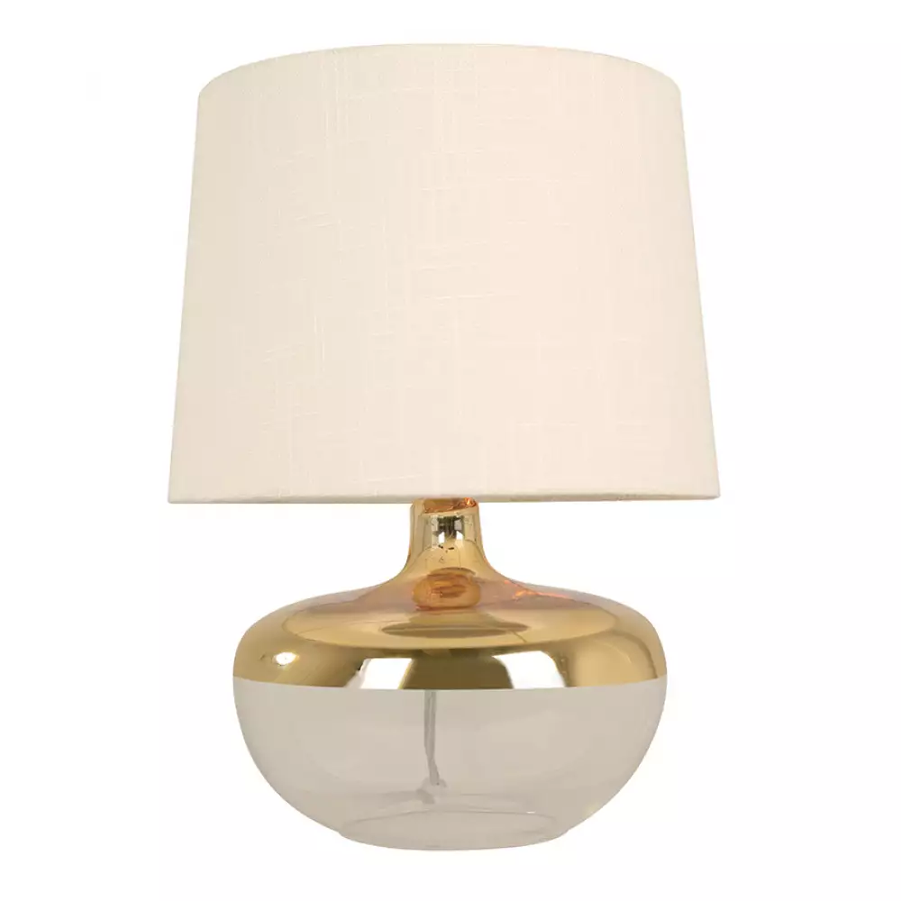 Lámpara Mesa Transparente y Dorado 1L E27 60W