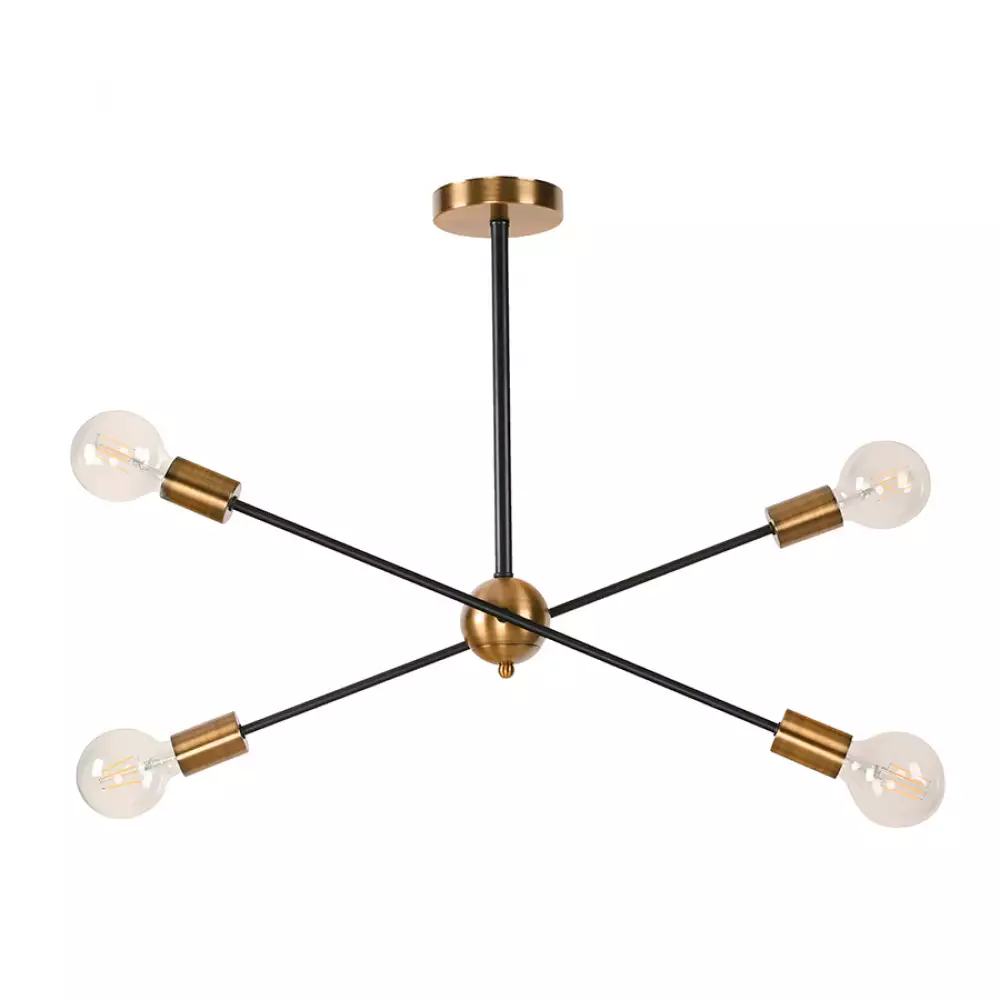 Lámpara Techo Bronce Dorado 4L E27 60W