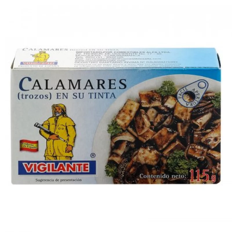 Lata De Calamares En Su Tinta Vigilante 115G-Azul