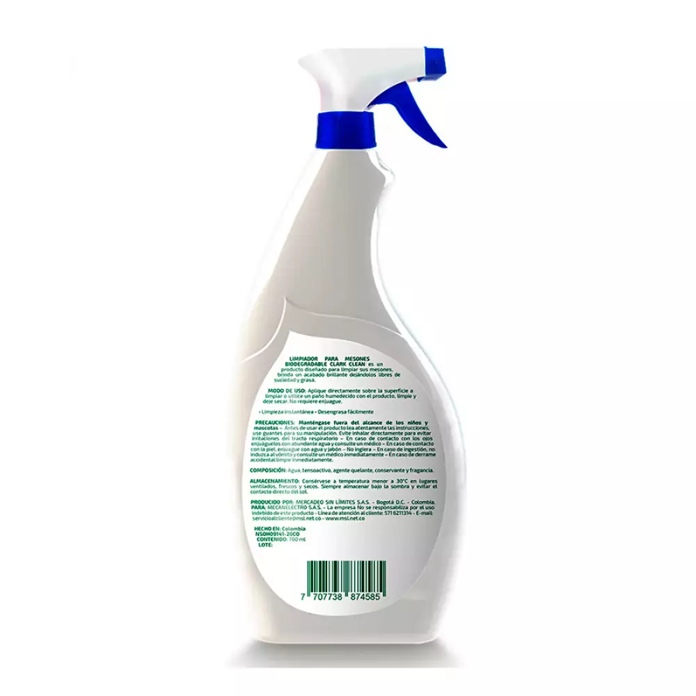 Limpiador De Mesones Clark Clean Bio Pequenio 700 Ml 74585