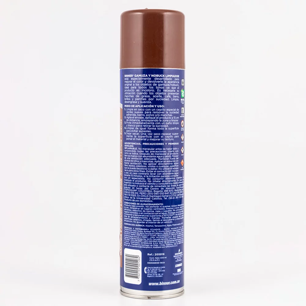 Limpiador gamuza/nobuk binner 400ml 205916