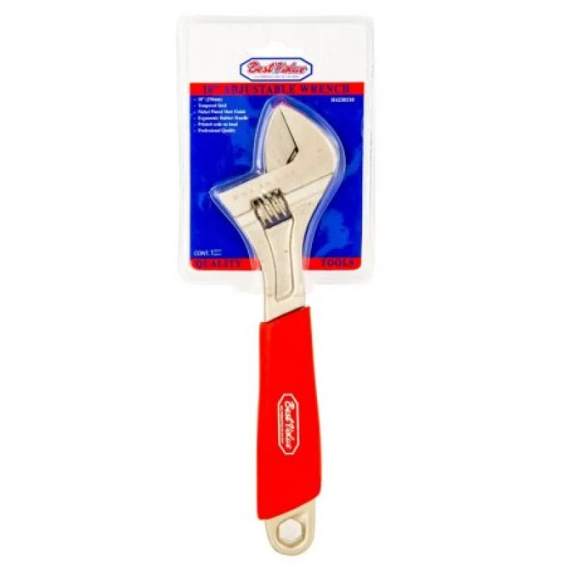 Llave 10 Pulgadas Ajustable Best Value Rojo Con Plateado