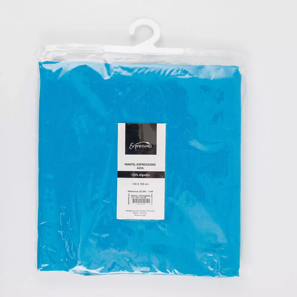 Mantel expressions azul 140 X 180cm 100% algodón 240gr