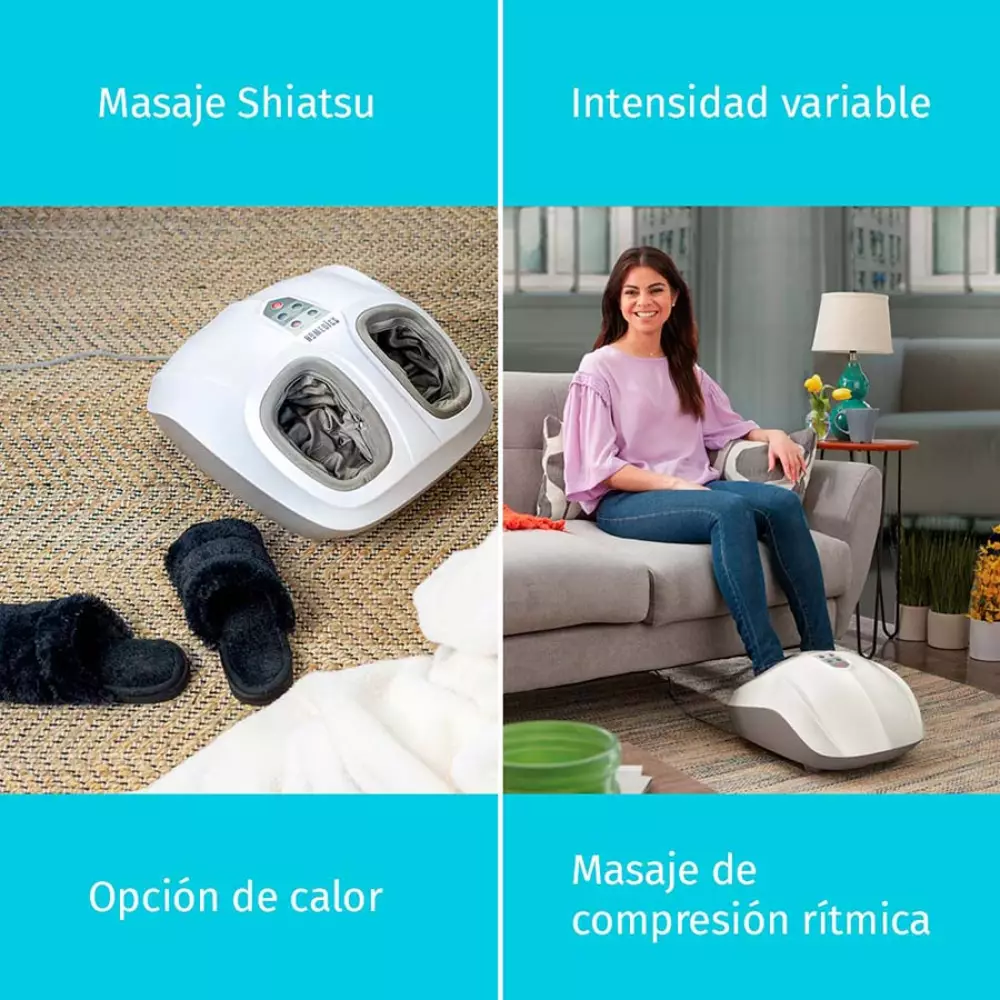 Masajeador de pies tipo compresión shiatsu con calor fms-351