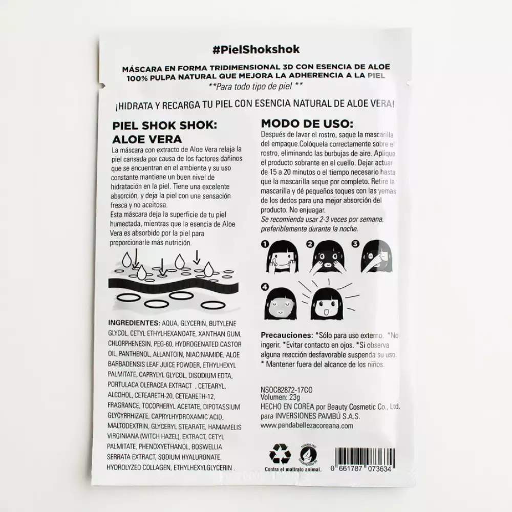 Mascarilla Facial Pambu Aloe Vera 661787073634