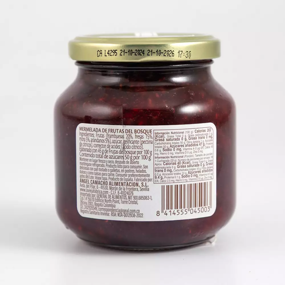 Mermelada La Vieja Fabrica 2Do 30 Dto 350 Gr Frutos Rojos 1