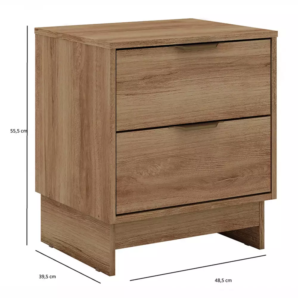 Mesa Noche Bertolini Maui 48,5X55,5X39,5Cm Cafe Mdp  114619360