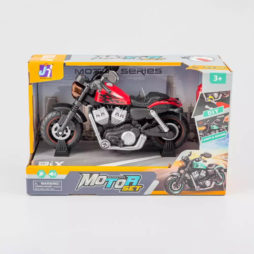 Moto Maypa Armable Luz Y Sonido 27X12Cm Rojo Plastico