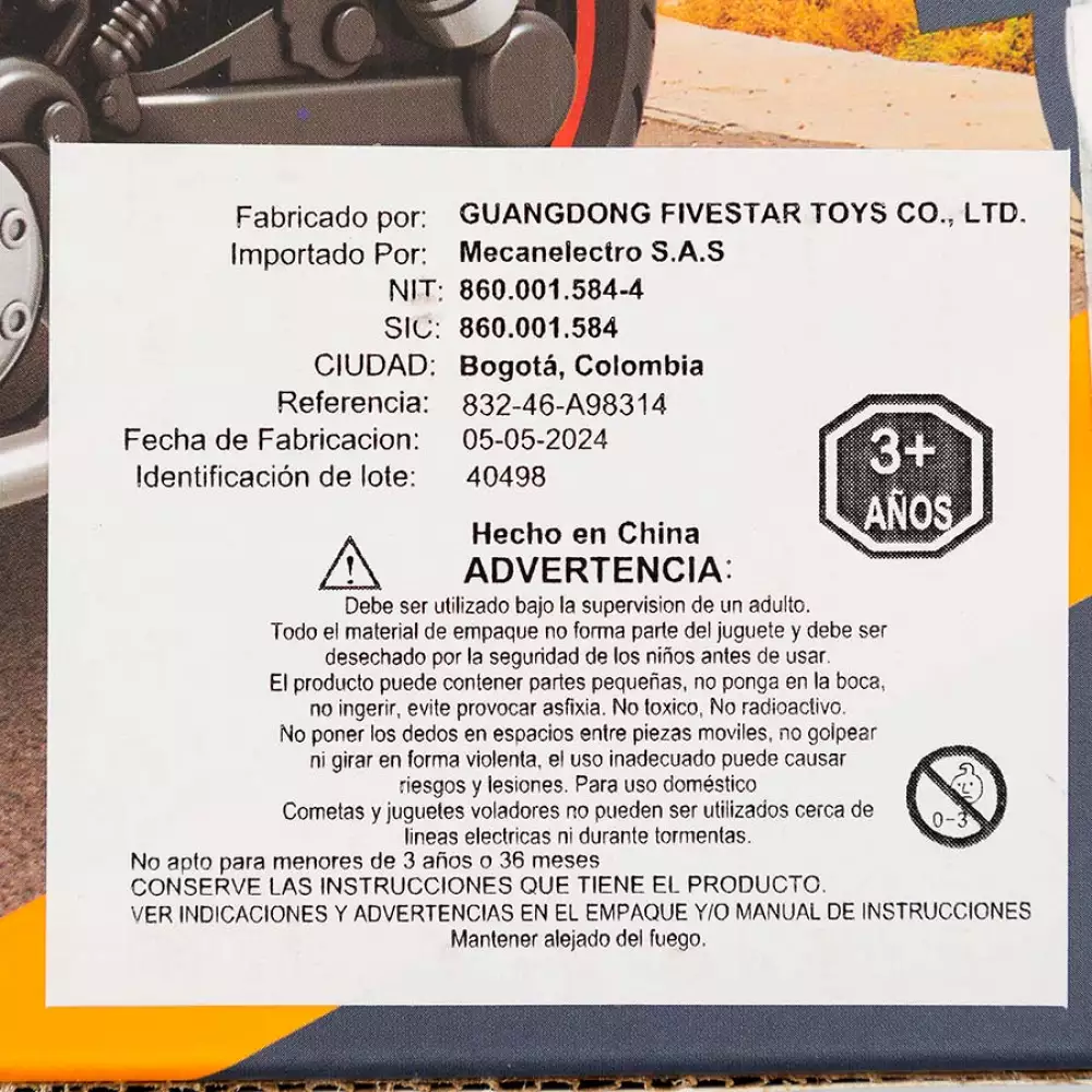 Moto Maypa Armable Luz Y Sonido 27X12Cm Rojo Plastico