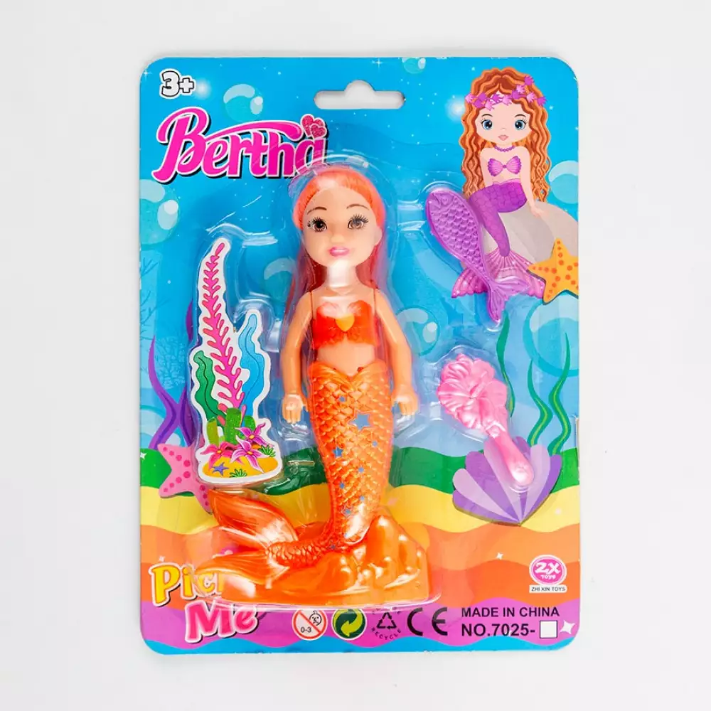 Muneca Fashion Mini Maypa Sirena 15X4Cm Rosado