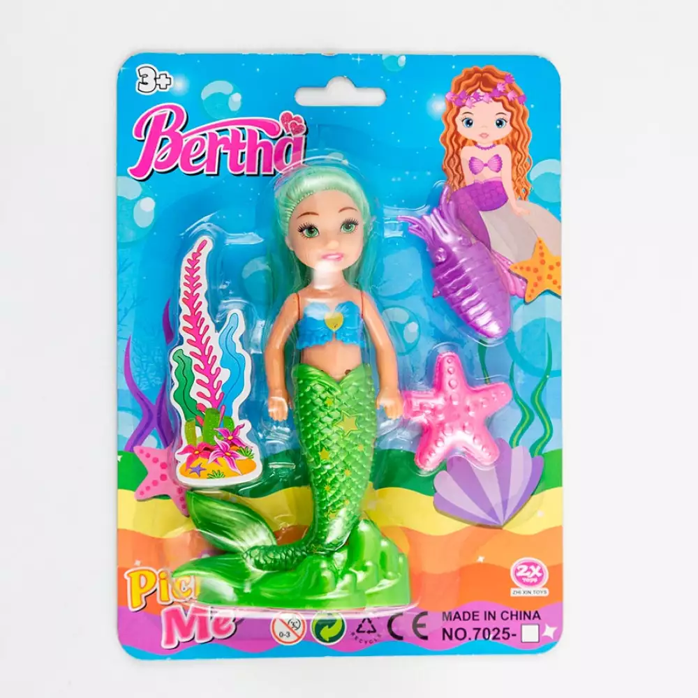 Muneca Fashion Mini Maypa Sirena 15X4Cm Rosado