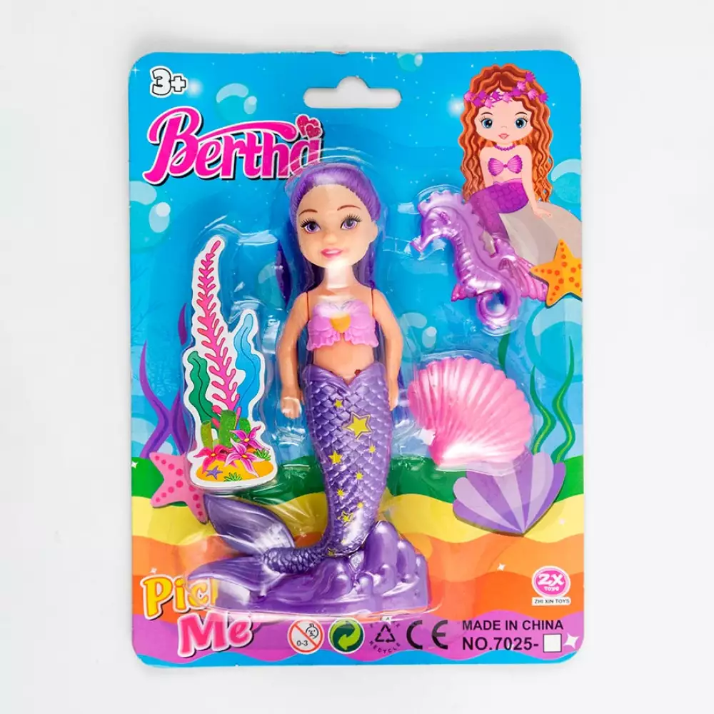 Muneca Fashion Mini Maypa Sirena 15X4Cm Rosado