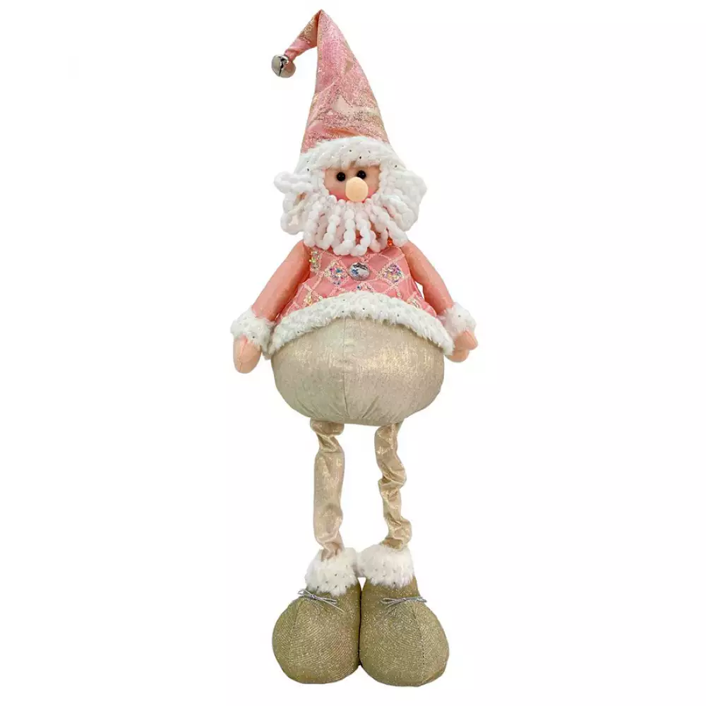 Muñeco Santa Parado Patas Largas Rosado