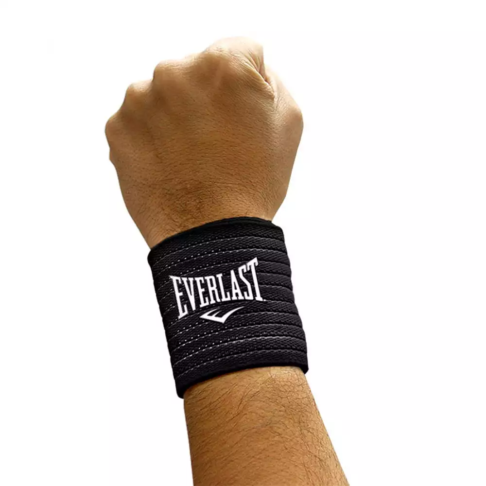 Munequera Everlast Deportiva 9X14X3Cm Negro Nylon Evew160