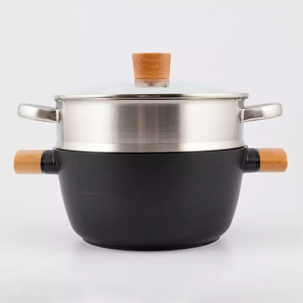 Olla Simply Smart 24Cm Aluminio Antiadherente Con Vaporera Y Tapa