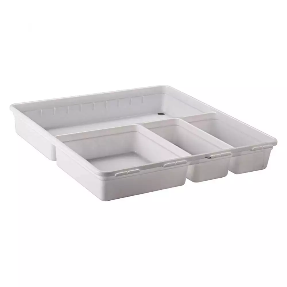 Organizador Plasutil Cubiertos 4 Divisiones Plastico Blanco