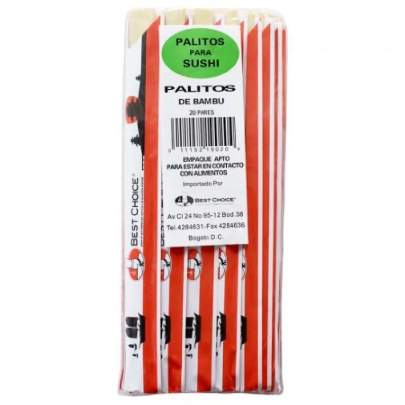 Palitos Bambú Best Choice X 20 Unidades 02204