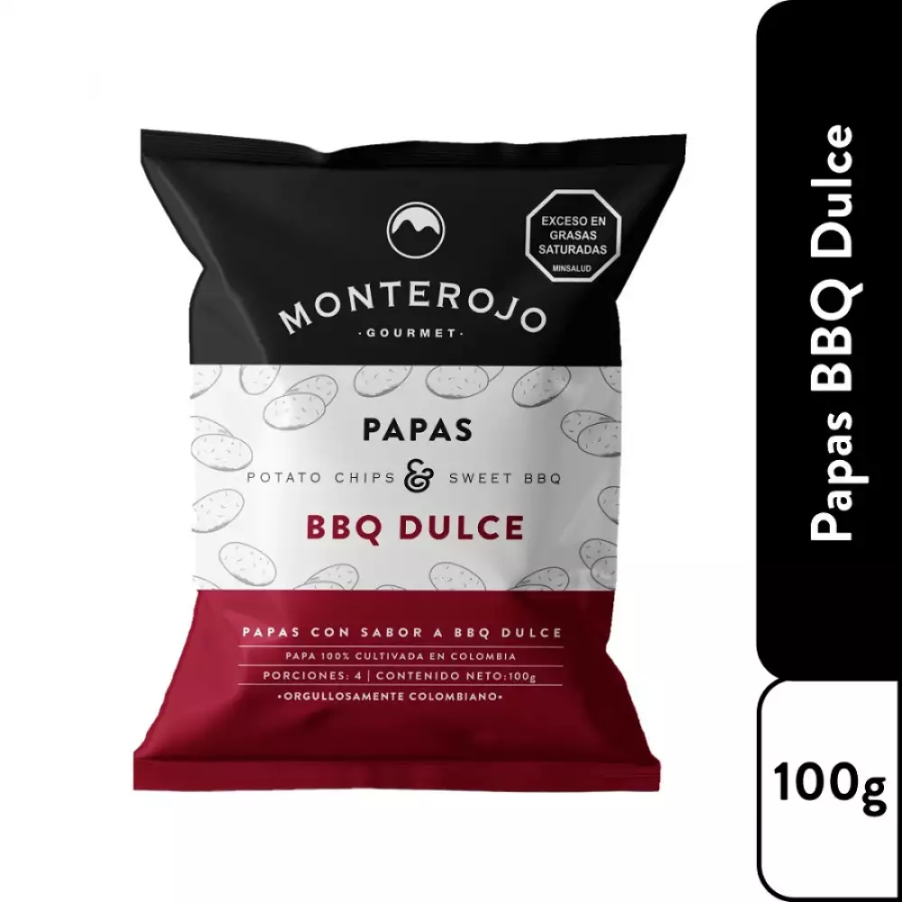 Papas Bbq Dulce Monterojo 104507   1 Ud 100 Gr Bbq