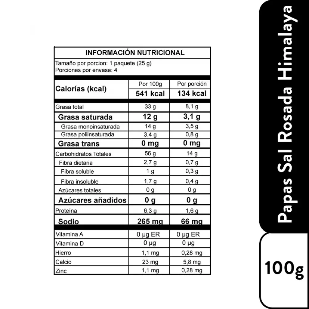 Papas Sal Rosada Monterojo 104506   1 Ud  100 Gr