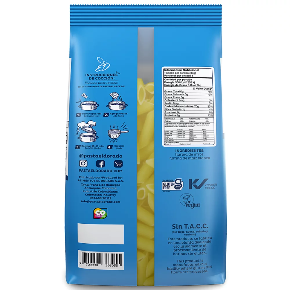 Pasta Arroz El Dorado Penne 250 Gr 68055