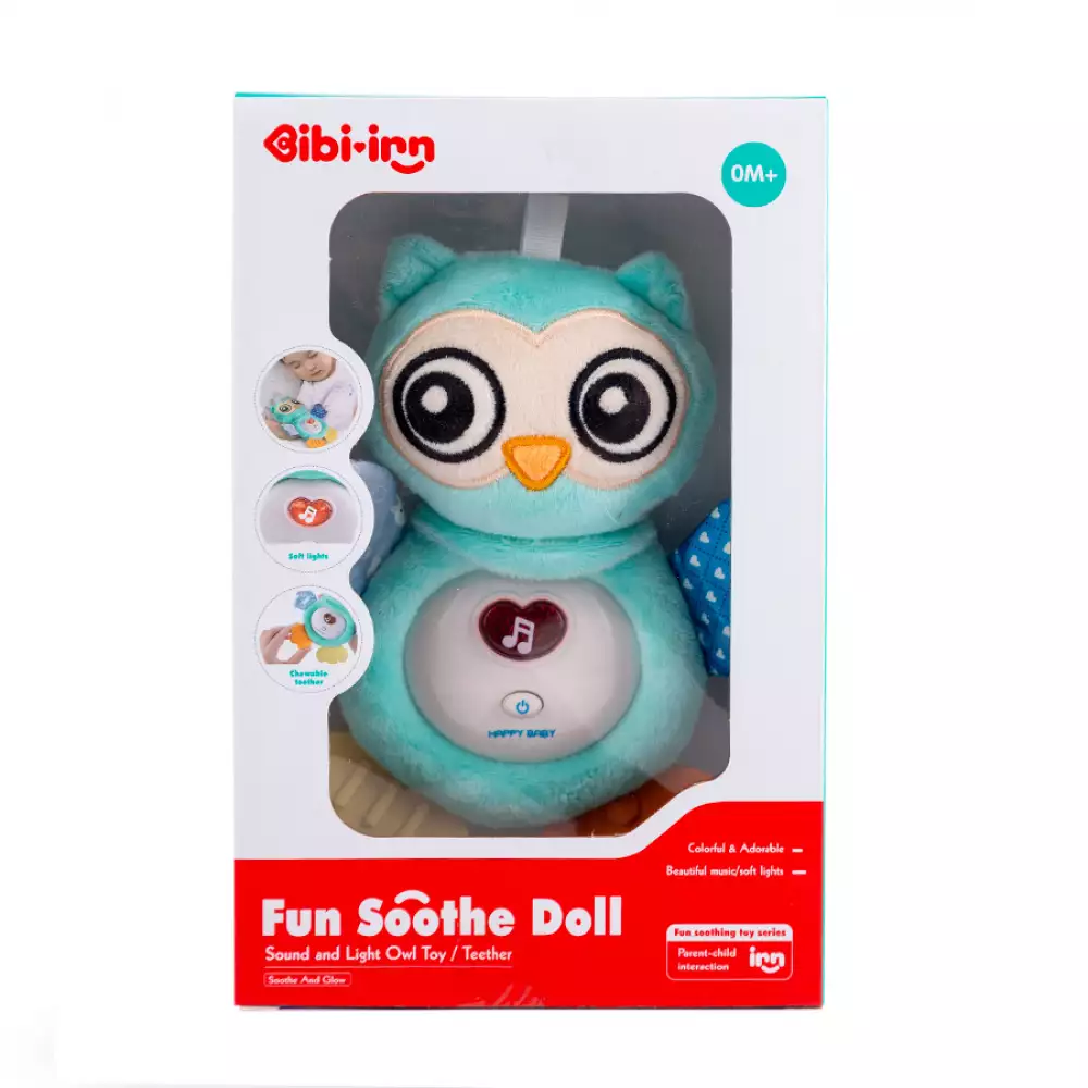 Peluche Maypa Bebe Luz Musica 15X6Cm Azul Plastico