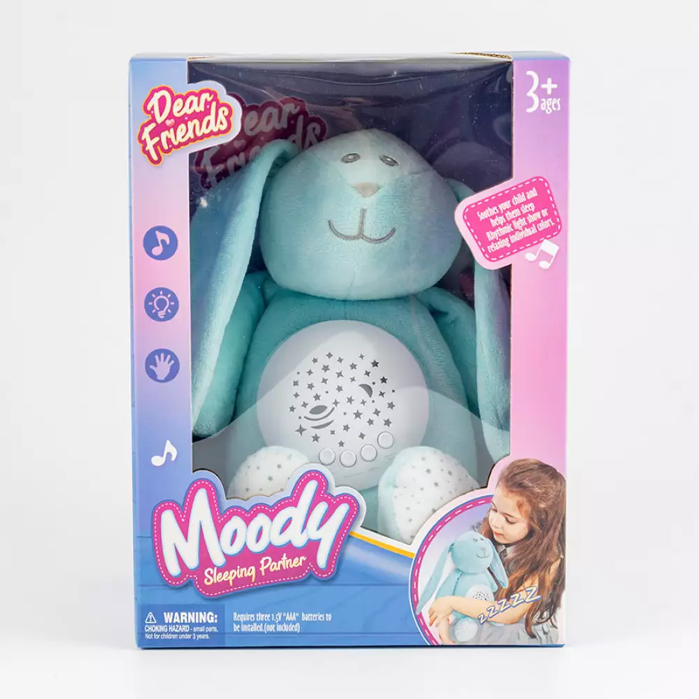 Peluche Maypa Con Luz Y Musica 9X13Cm Azul Oscuro Plastico