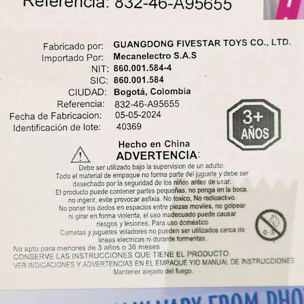 Peluche Maypa Con Luz Y Musica 9X13Cm Azul Oscuro Plastico