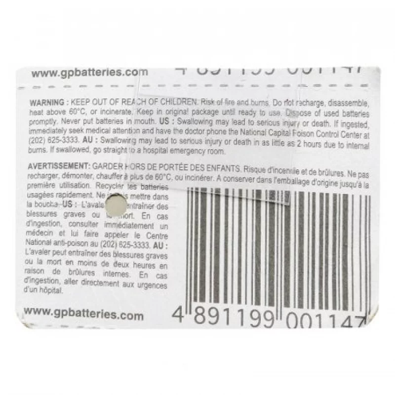 Pila De Litio Gp Tipo Moneda-Plateado