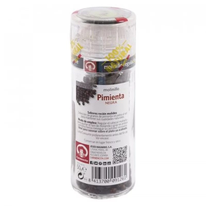 Pimienta Negra Carmencita Molinillo 50 Gr 1261-1