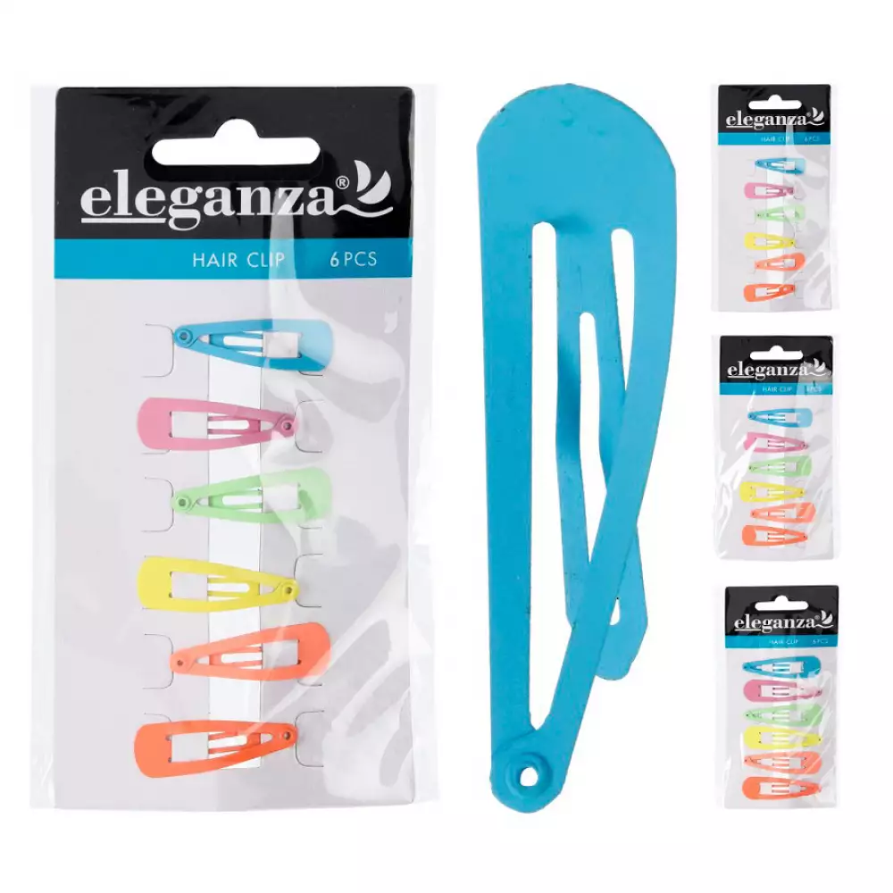 Pinzas Para El Cabello Eleganza 6Pz En Metal Colores Y Tamanos Sur