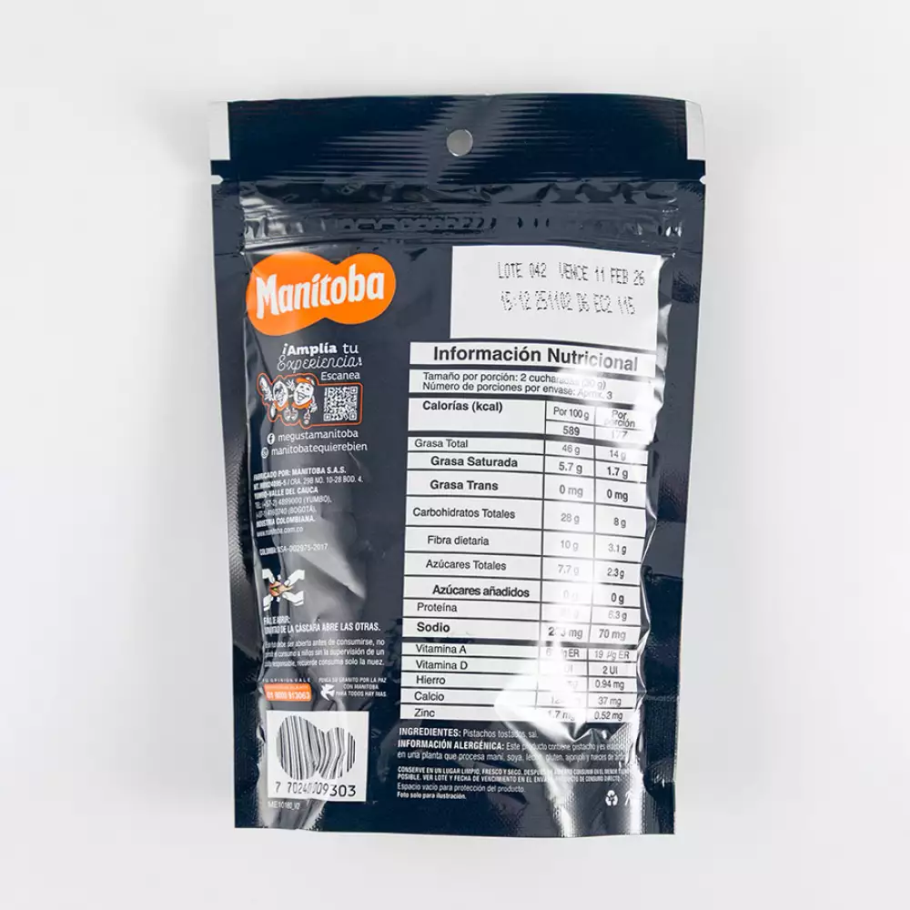 Pistachos Manitoba 2Do 30 Dcto 85 Gr 1