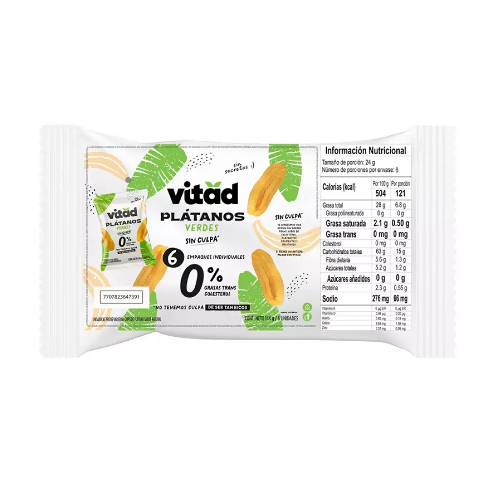 Platanitos Vitad Natural 6 Und 144 Gr 104226