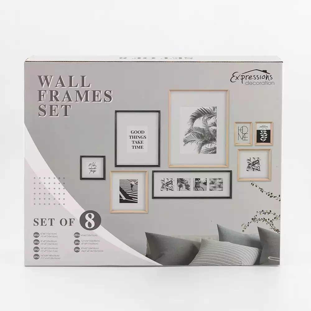 Portaretrato expressions set x8 52x45cm blanco 80% mdf 15% vidr