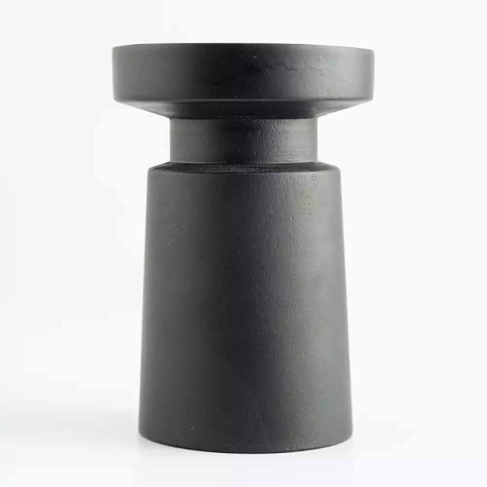 Portavelas concepts eclectic 10x15cm negro madera 449-347488