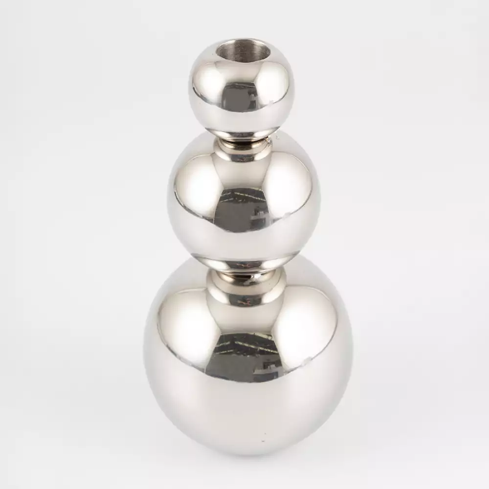 Portavelas concepts eclectic 10x21cm plateado aluminio 428-140164