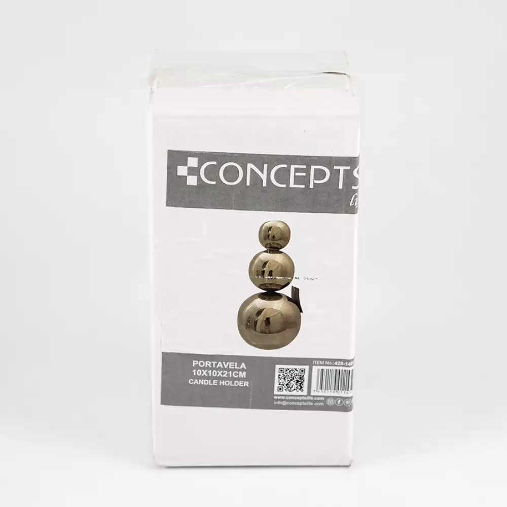 Portavelas concepts eclectic 10x21cm plateado aluminio 428-140164