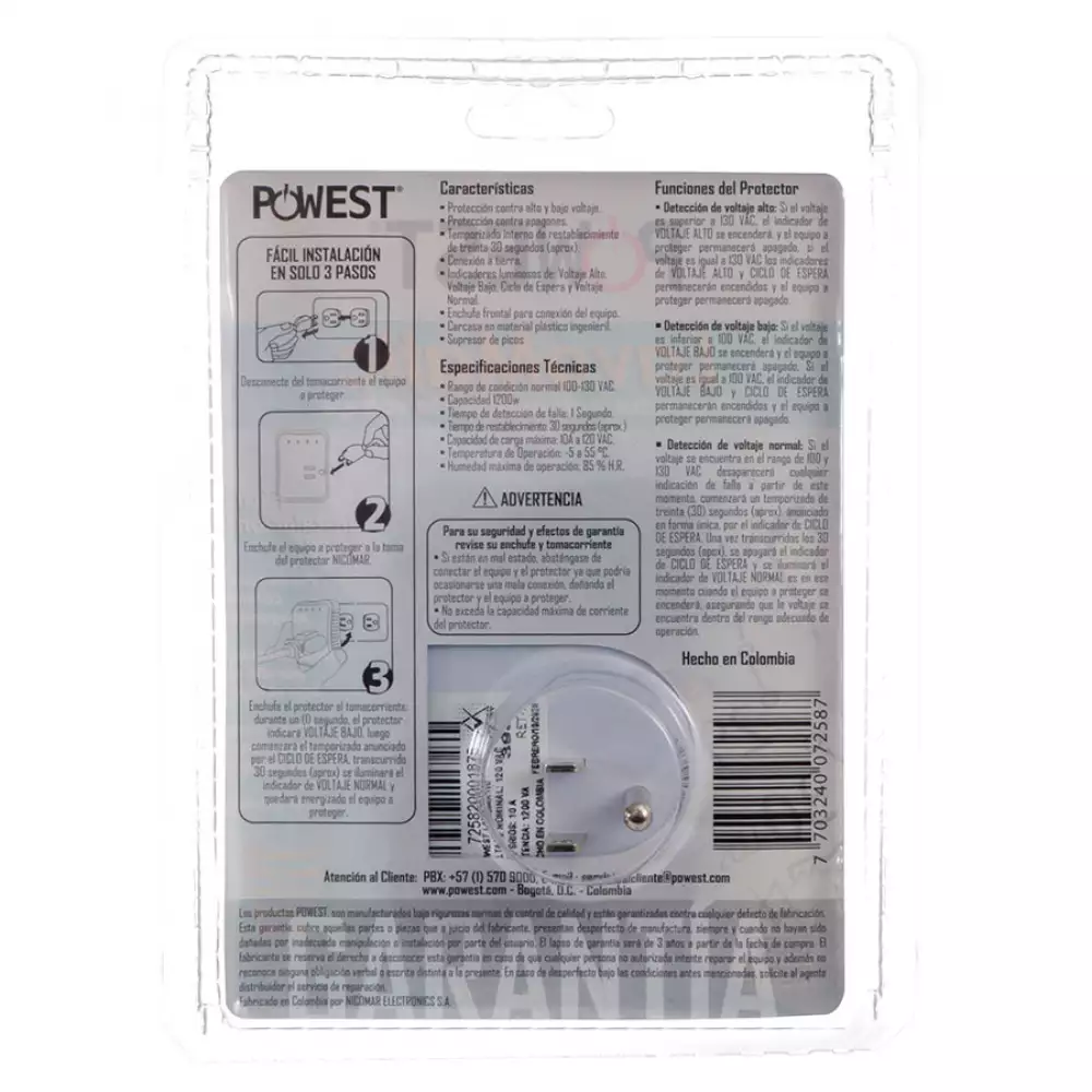Protector Voltaje Nicomar Nprlav-7258 Lavomat 120V