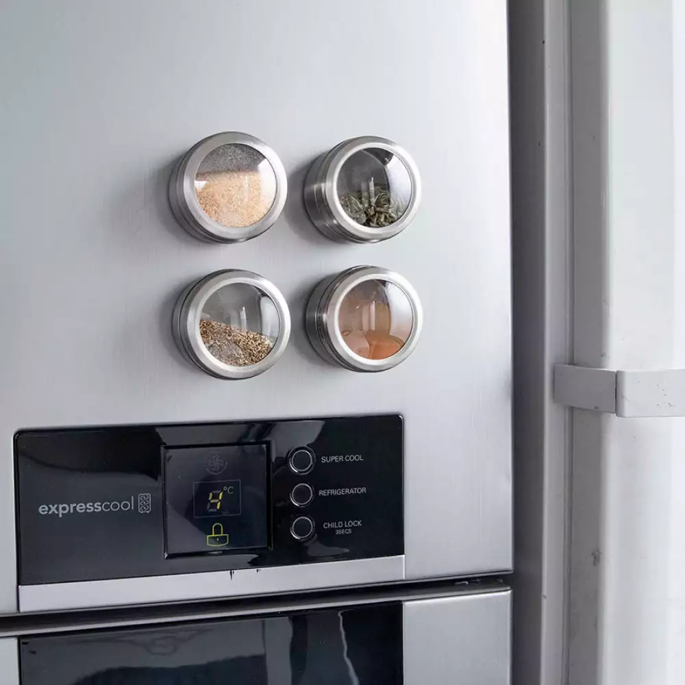 Recipientes Cook Concept Setx6 Para Especias Magneticos Con Soport