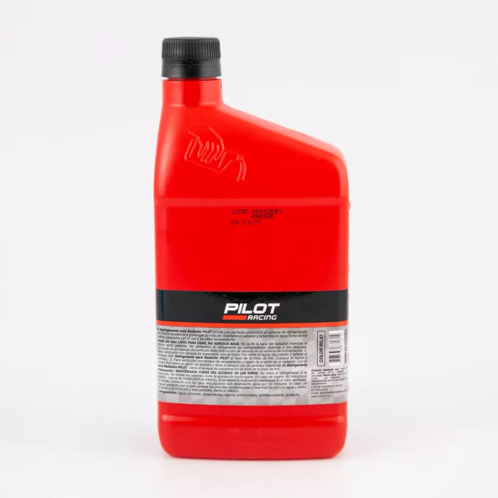 Refrigerante Rojo 1000Ml + Aditivo Limpiaparabrisas Pilot Racing X 2Unds Precio Especial