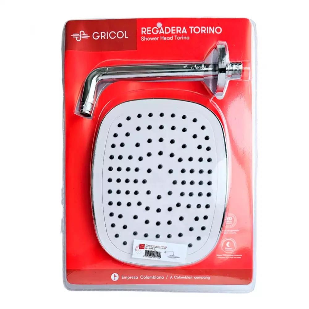 Regadera Gricol Torino 23X5X18Cm Plateado Bl-3730-11