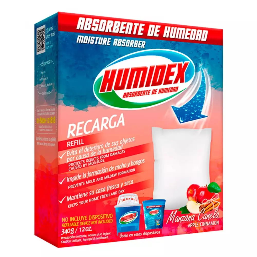 Repuesto Absorbente Humidex Manzana Canela 340 Gramos Rojo