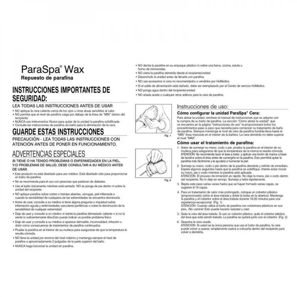 Repuesto Homedics Parafina Par - Waxd
