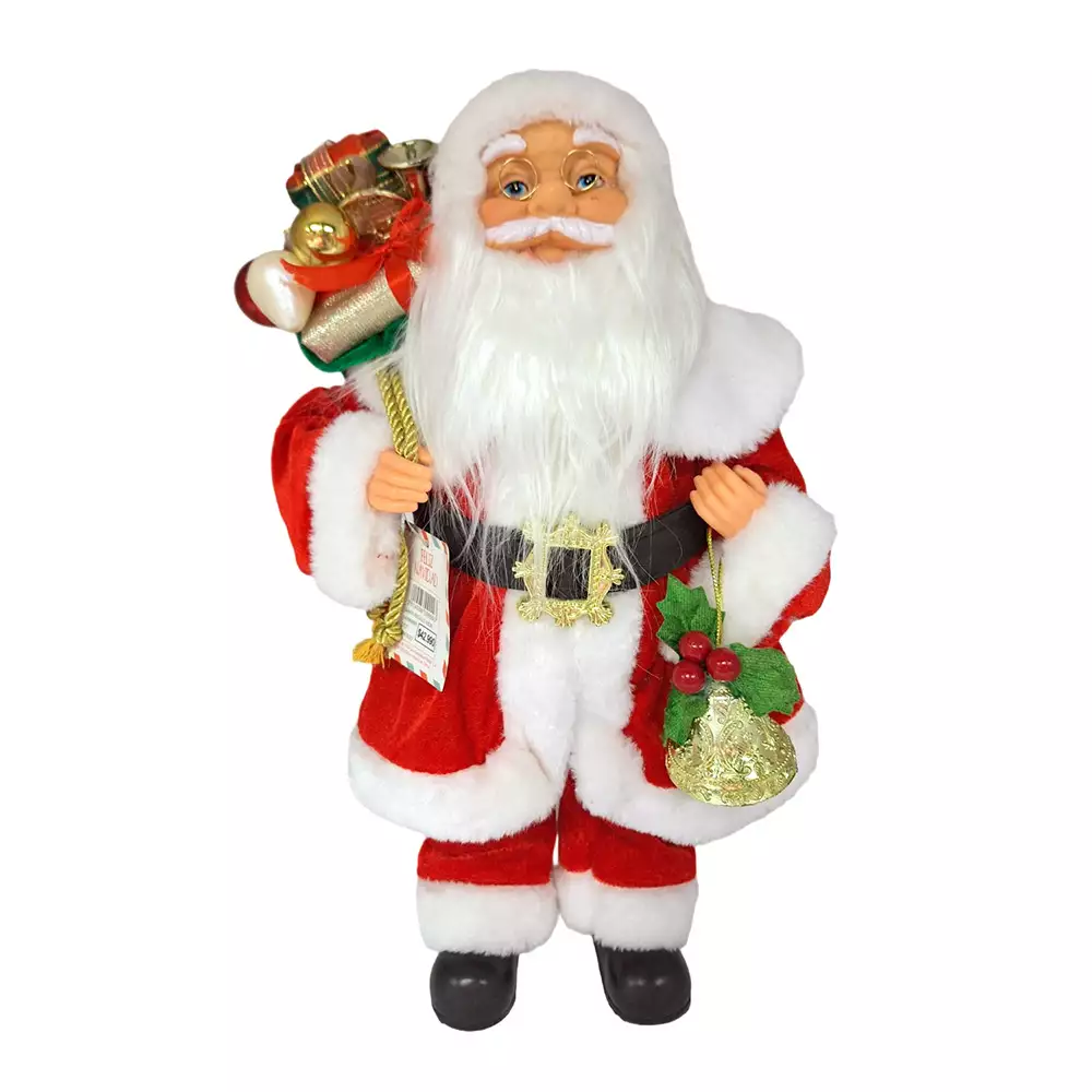 Santa De Pie Expressions Con Campana 26X40Cm Rojo Poliester Gs02A