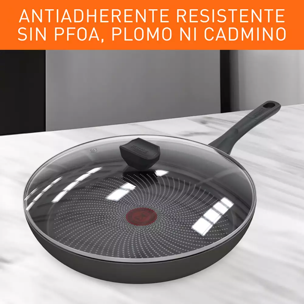 Sarten  Con Tapa Imusa Hardtitan​ 30Cm Negro Antiadherente 5861034642