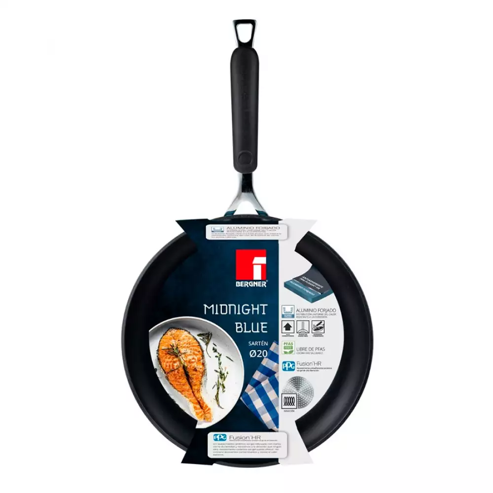 Sarten Bergner 20Cm Azul Aluminio Forjado Bg30501Blk