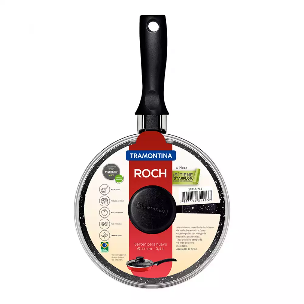 Sarten tramontina 14 cm roch tapa vidrio 27815736