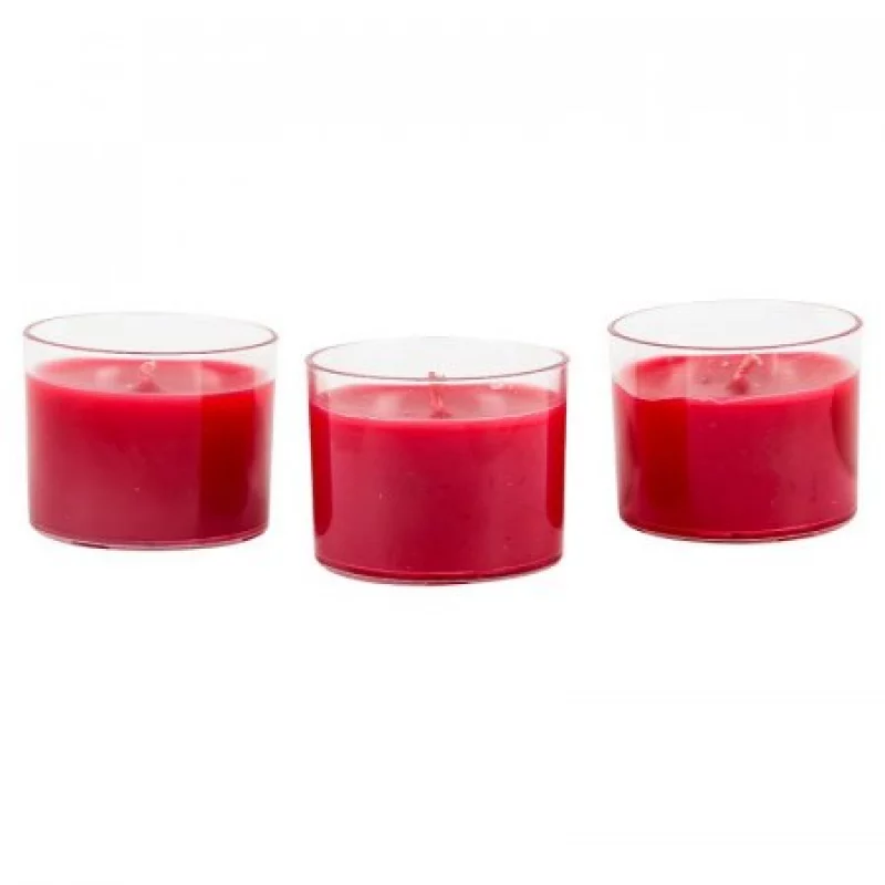 Set De 3 Velas Mini Votive Canela Iluminata-Rojo
