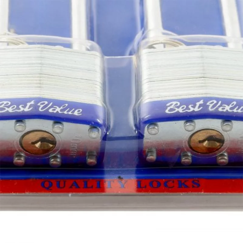 Set De 2 Candados Laminados Best Value C17017D-Plateado