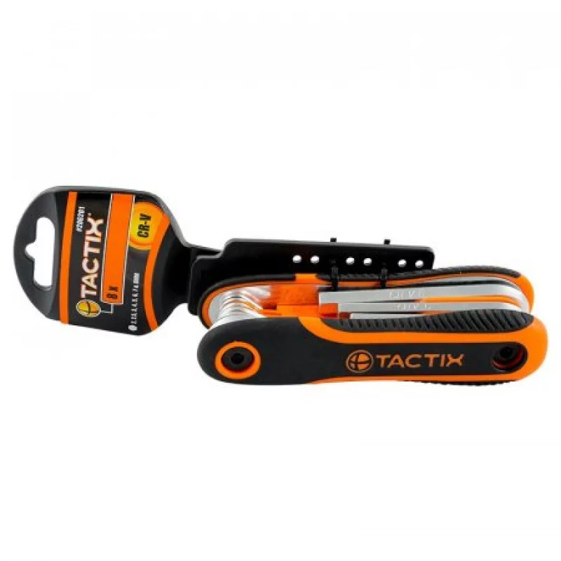 Set De 8 Llaves Allen Tactix-Plateado Con Naranja