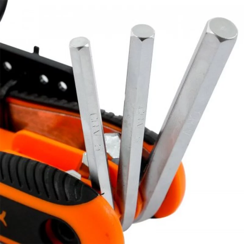 Set De 8 Llaves Allen Tactix-Plateado Con Naranja